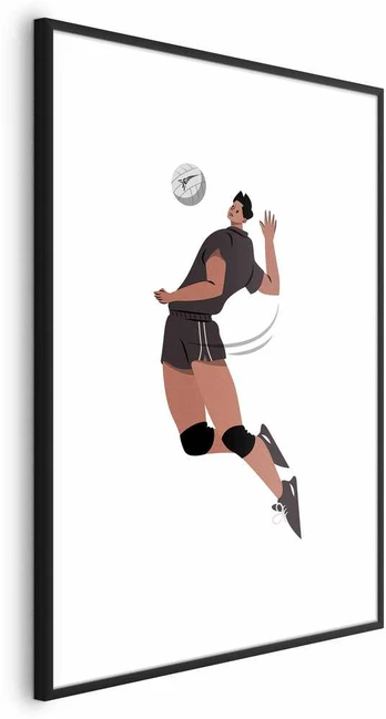Artgeist Plakatas - Volleyball Player on a Light Background - Illustration
