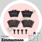 Stabdžių trinkelių rinkinys, diskinis stabdys ZIMMERMANN 24135.980.1 kaina