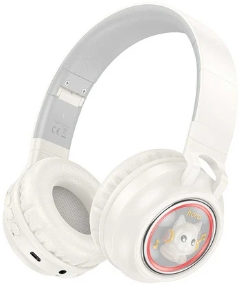 Dėklas HOCO wireless headphones W50 milky baltas