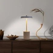 LED stalinė lempa "Seta", įkraunamas akumuliatorius, cementas, pilkas