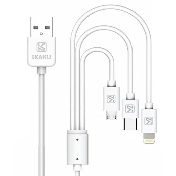 iKaku KSC-078 3in1 Type-C / Lightning / Micro USB charging cable 1m White