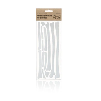 BOOKMAN Reflective Stickers for Bicycles, Baltas Bone