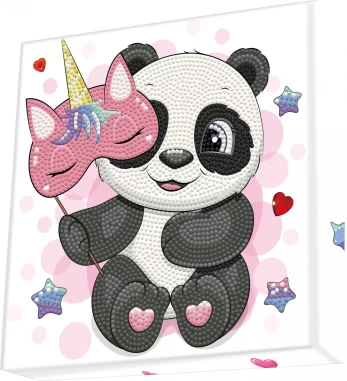 DOTZ BOX kūrybinis rinkinys piešimas deimantais panda corn 22x22cm, 11NDBX080