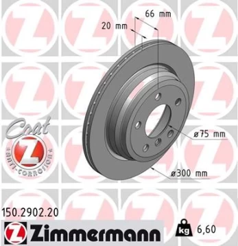 Stabdžių diskas ZIMMERMANN 150.2902.20