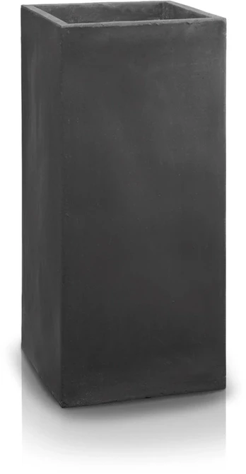 POLNIX Keraminis vazonas ECOLITE, kvadratinis, tams.pilkas, 28 x 60(A) cm