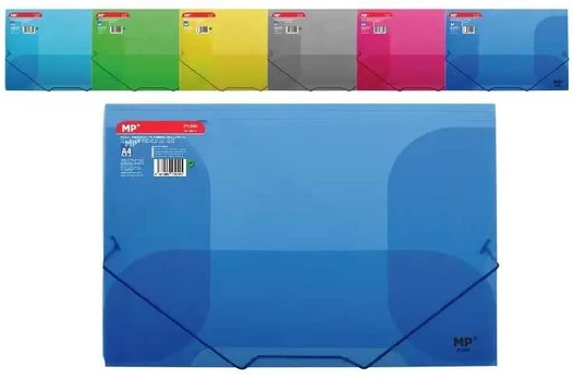 Plastikinis dėklas su guma MP, A4, 500mkr, 6 sp.