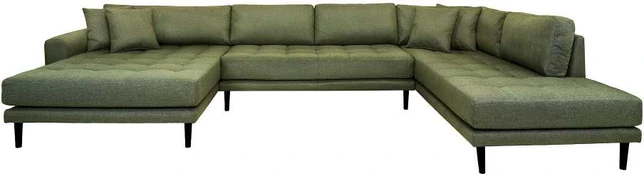 Sofa - Lido U-Sofa su atviru gale - alyvinė žalia ir juoda