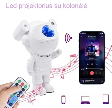 LED Projektorius su kolonėle ASTRONAUTAS