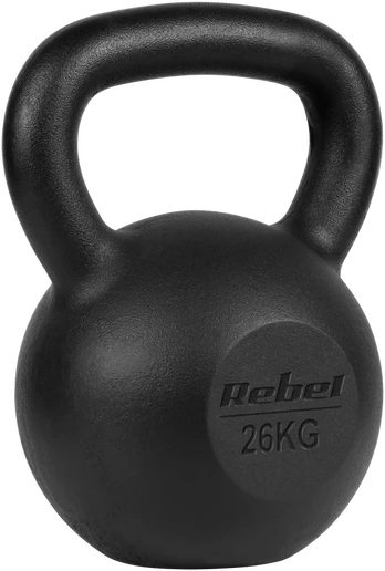 Kettlebell żeliwny 26kg, REBEL ACTIVE