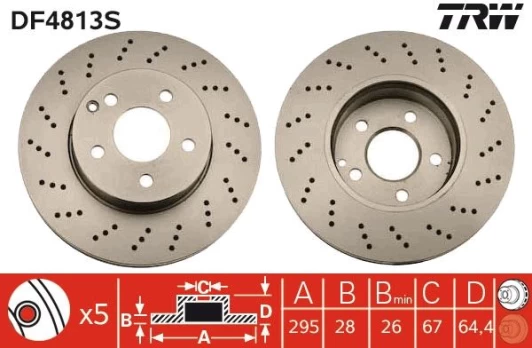 TRW DF4813S Brake Disc