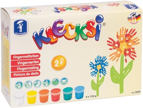 Feuchtmann Maxi Klecksi Basic pirštų dažai, 6 vnt. x 150 g