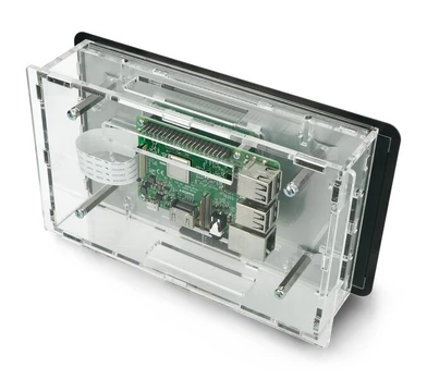Gravlaser Dėklas skirtas Raspberry Pi ir specialiam 7” jutikliniam ekranui, permatomas