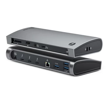 „ALOGIC Thunderbolt 4 BLAZE“ prijungimo stoties trys „Thunderbolt“ išėjimai