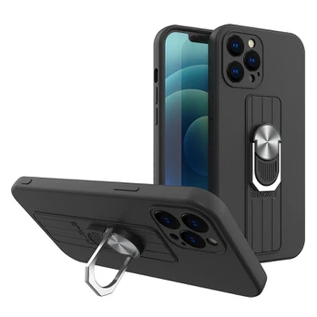 Dėklas su žiedu Ring Case silicone Samsung Galaxy A32 5G Juodas