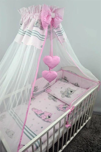 Bedding set - 4 parts - 120/90/180 - MARZYCIEL - PINK ****