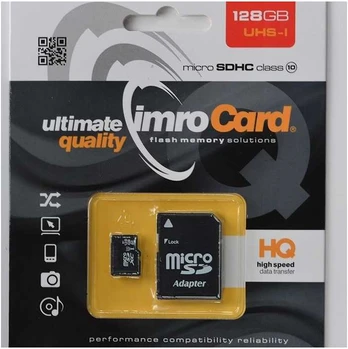 "Imro" atminties kortelė 128GB Micro SDHC kl. 10 UHS-I + adapteris
