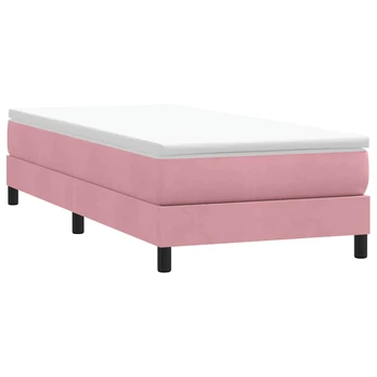 Box Spring Lova be čiužinio Rožinė 80x210 cm aksomas