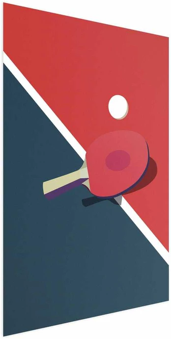 Artgeist Plakatas - Table Tennis - Ball and Racket on a Table