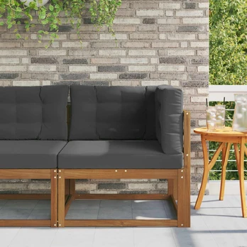 Lauko kampinis sofa Kietos akacijos mediena Natūrali