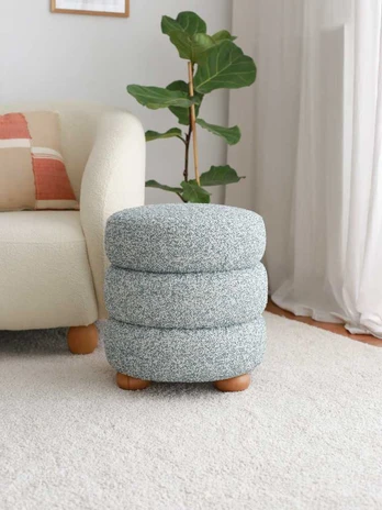Blue Pouffe Boumy Wood - Mėlyna