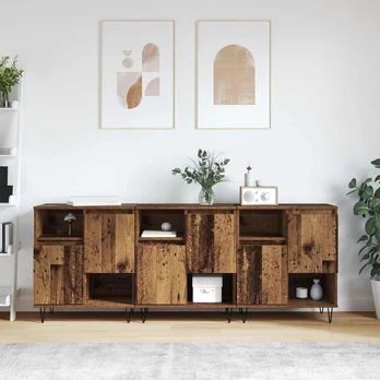 Šoninės lentynos 3 pcs Sena mediena 180 x 35 x 70 cm