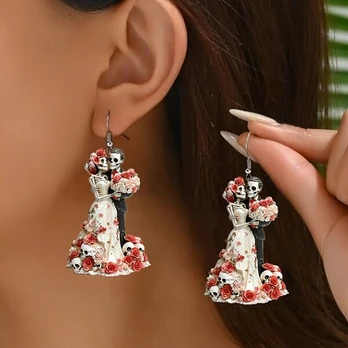 Auskarai, 2D Acrylic Standing Couple Earrings