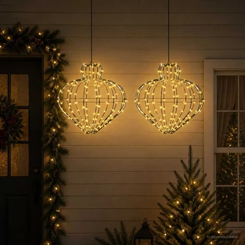 Kalėdų finialo šviesa 2 vnt. 384 LED Šilta balta