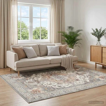 Kilimas ORIZ Ruda 200 x 200 cm 100% poliesteris