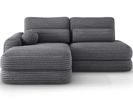 Ripeli Corner Sofa Bed with Storage, Grey Velvet, Left-Hand Facing, Modern, Gray