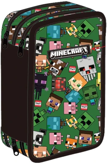 Manenti Minecraft Face triple pencil case