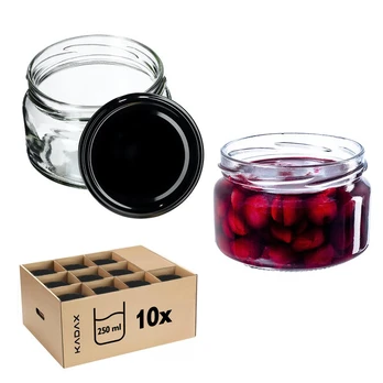 KADAX 10x konservuojantis stiklainis 250ml + dangtelis Fi82 medus