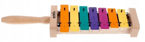 Goldon pentatoninis metalofonas Boomwhackers spalvomis