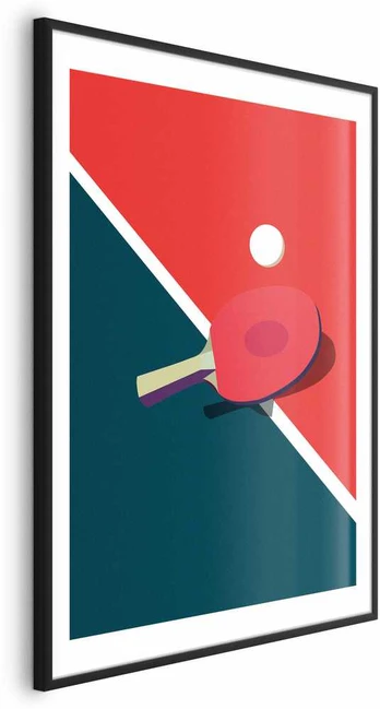 Artgeist Plakatas - Table Tennis - Ball and Racket on a Table