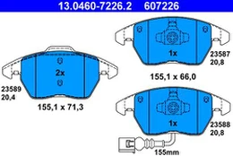 ATE 13.0460-7226.2 Brake pad set