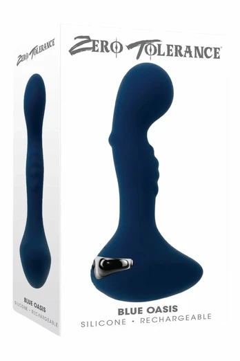 ZERO TOLERANCE BLUE OASIS Vibrating Silicone Plug 10 Modes 12.3cm Blue