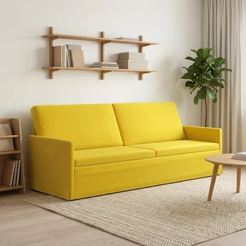 3 vietų sofa Geltona 220 x 81 x 82 cm Aksomas
