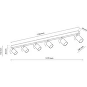 Viršutinis lubinis prožektorius, baltas, 127 cm, 6 žibintų, metalinis, GU10