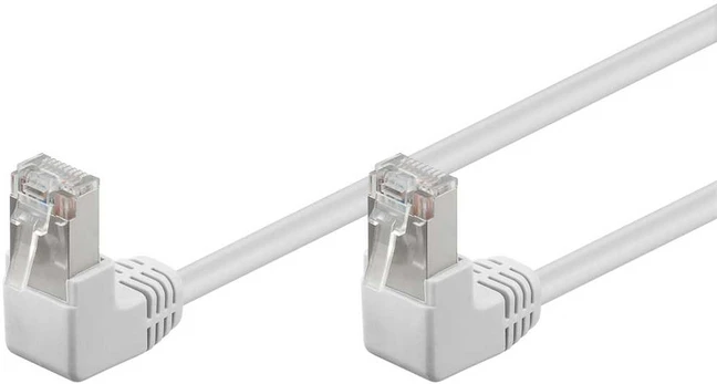 Goobay Kabelis LAN Patchcord CAT 5E F/UTP 2x90 BALTA 0,5m