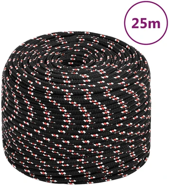 Valties virvė, juodos spalvos, 8mm, 25m, polipropilenas