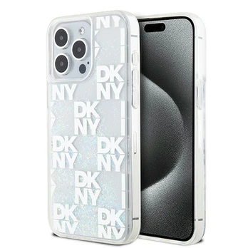 DKNY DKHCP15XLCPEPT iPhone 15 Pro Max 6.7" balta/baltas hardcase Liquid Glitter Multilogo