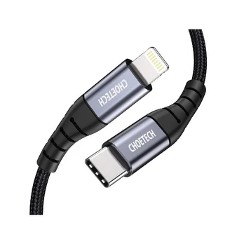 CHOETECH IP0039 USB cable USB-C PD - Lightning Power Delivery 2,4A 18W 1,2M Juodas