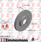 Stabdžių diskas ZIMMERMANN 600.3208.20 kaina