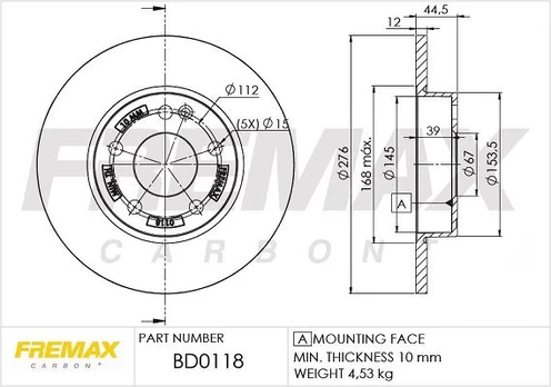 Stabdžių diskas FREMAX BD-0118