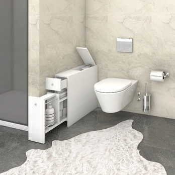 Vonios spintelė Kalune Design Smart, balta, 60 cm x 19 cm x 55 cm