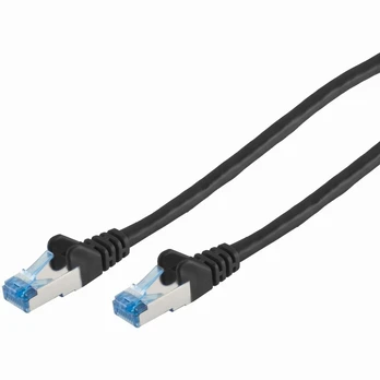 Patchcord Patchkabel CAT6a RJ45 S/FTP 0,25m Juodas