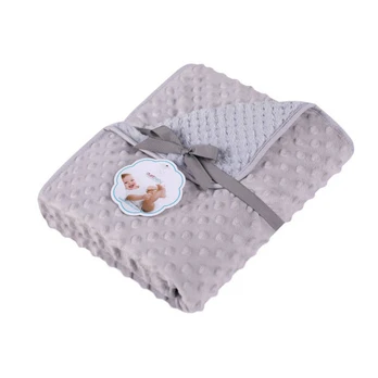 Blanket - 626 - MINKY/CORAL - size 80x90 - GREY