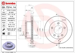 Stabdžių diskas BREMBO 09.7314.14 kaina