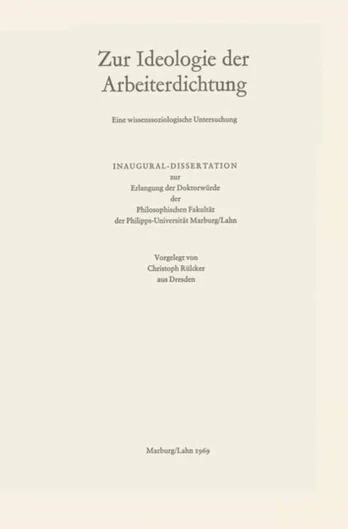 Zur Ideologie der Arbeiterdichtung