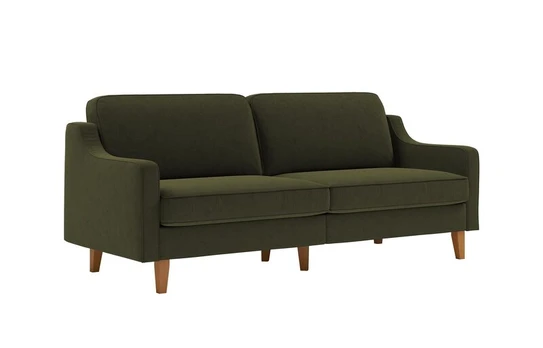 Trivietė sofa Robin 3, alyvuogių žalios/riešutmedžio spalvos