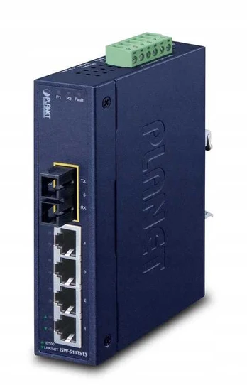 PLANET ISW-511TS15 network switch Unmanaged L2 Fast Ethernet (10/100) Mėlyna